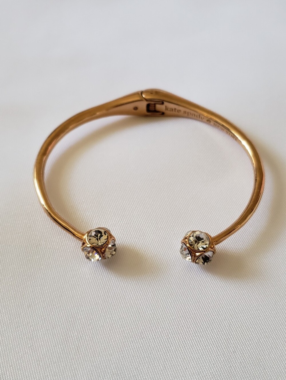 Kate Spade Rose Gold Tone Crystal Cuff Bangle Bracelet
